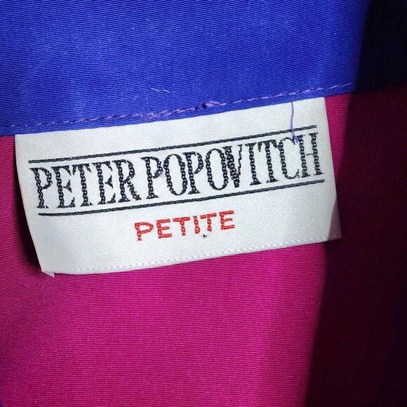 Peter Popovitch Outfit Set Womens Sz SP Small Petite Purple Blue Yellow Vintage - Picture 3 of 10